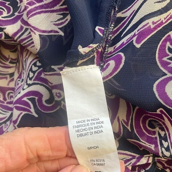Lucky Branad Long Sleeve Paisley Print Blouse Size S - Picture 11 of 12